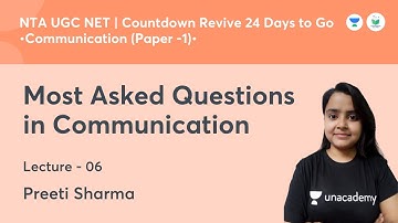 Most Asked Questions in Communication | Communication | NTA UGC NET JRF 2021 | by Preeti Sharma