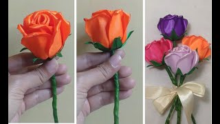 How to make rose satin ribbon easy | DIY