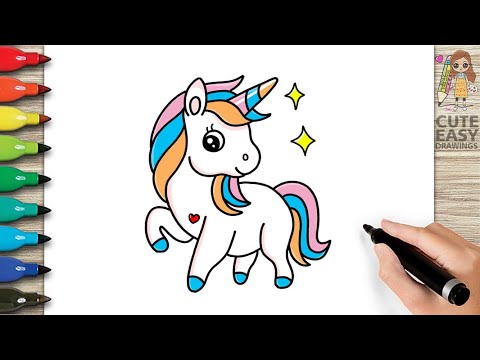 Unicorn Cartoon Coloring Vector, Car Drawing, Cartoon Drawing, Unicorn  Drawing PNG and Vector with Transparent Background for Free Download