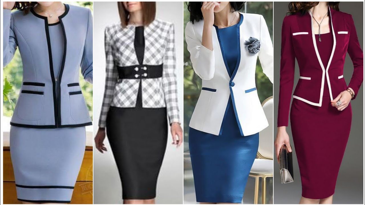 Popular Women Suit Long Sleeve Jacket And Trousers Leg Pant Grey Women