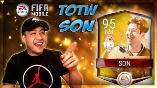 New totw 95 ovr son!! 1.1 million coin totw pack opening!! fifa mobile