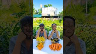 Two friends are teasing each other 🦆🍉🍊🥕😱 #shorts #camping #survival #lifehacks