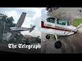 Shocking moment plane crash-lands on Florida motorway after 'technical failure'