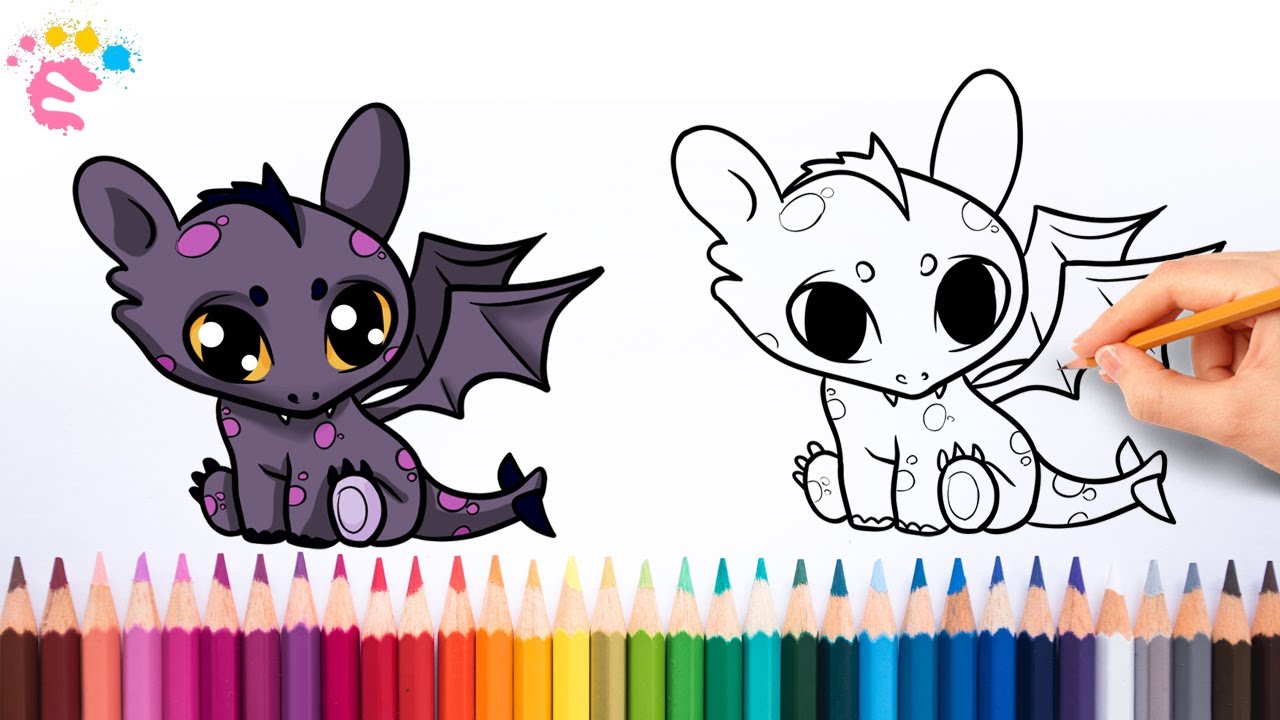 Learn how to draw a Cute Dragon step by step - Easy drawings