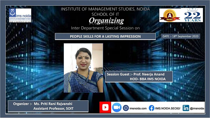 Expert Session By Prof. Neerja Anand organized by ...