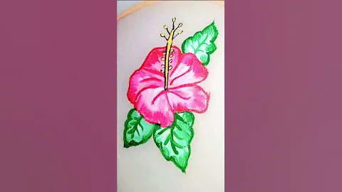 hibiscus flower fabric painting #fabricpainting #clothpainting #vairal #trending #trendingsong