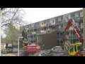 Timelapse Sloop trappenhuis Beethovenlaan Doetinchem /demolition stairwell/excavator/graafmachine