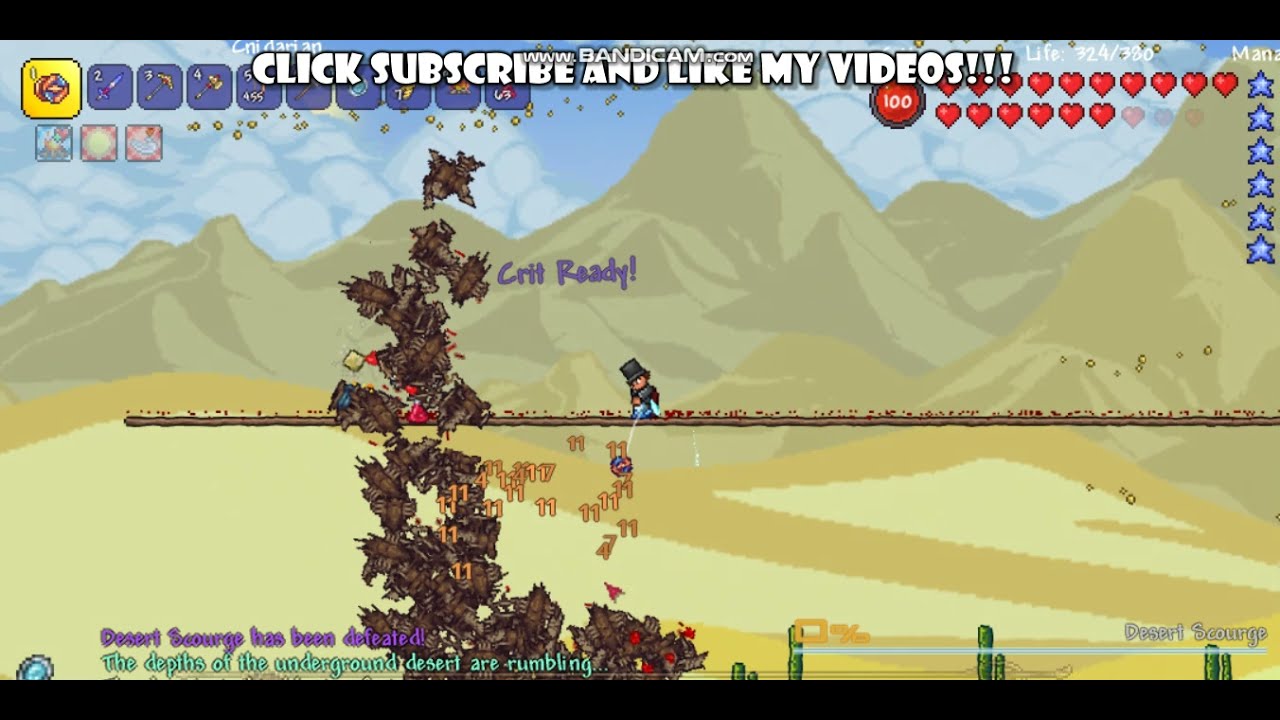 Defeating desert scourge! (Terraria Calamity Mod) YouTube