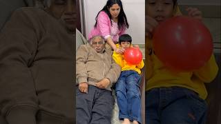 Grand Father Shares Balloon To Crying Grand Son