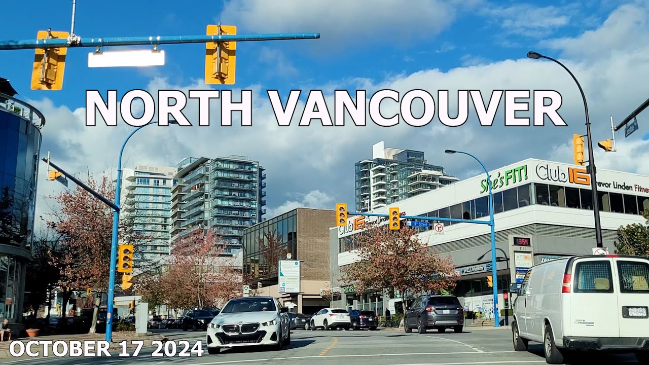 NORTH VANCOUVER BC CANADA 4K on October 17 2024 - City driving on Marine Dr, Lonsdale Ave