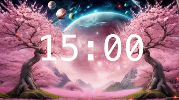 15 Minute Countdown Timer with Alarm | Calming Music | Fantasy Cherry Blossoms