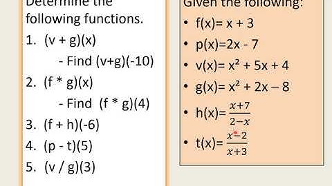 LESSON 3 Operations on functions