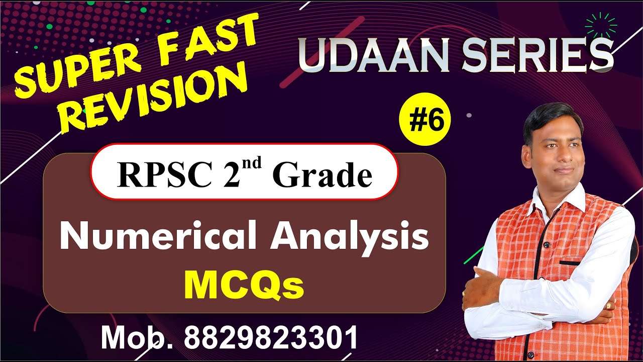 Numerical Analysis  MCQ  | RPSC 2nd Grade Maths Super Fast Revision | UDAAN SERIES