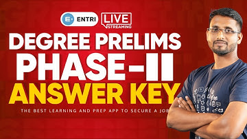 Degree Prelims | Answer Key Discussion | Phase 2 | KPSC University Assistant Answer Key 2023 | Live