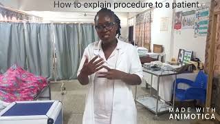 Explaining procedure to a patient @nursingart247