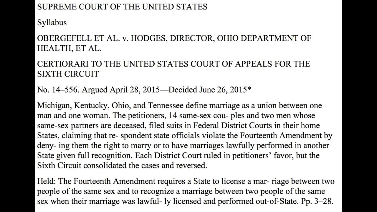 Justices Thomas, Alito slam Obergefell same-sex marriage decision ...