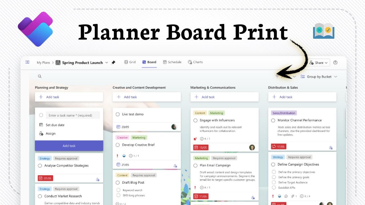 How to print Microsoft Planner Board (Hardcopy Share) - YouTube