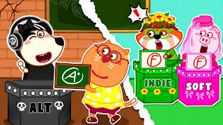 Alt vs Soft vs Indie Kid?! 😱 Who Gets an A+? Don't Judge by Looks | Wolfoo School Stories screenshot 2