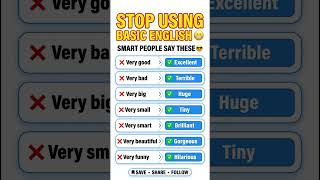 Stop Using Basic English 😬 | Smart English Words Fluent People Use 😎 #easyenglisheveryday