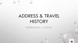 Address & Travel Histories