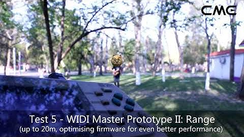 WIDI Master prototype II test 5 - Rang (up to 20 meters, optimising firmware for better performance)