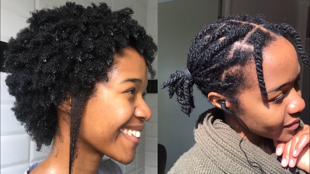 Chunky Twists on Kinky 4c Hair | Winter Protective Style - YouTube