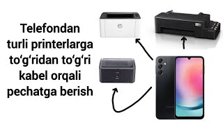 Telefondan turli printerlarga pechatga berish. Print from phone to different printers.