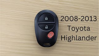 How To Replace or Change Toyota Highlander Remote Key Fob Battery 2008 - 2013