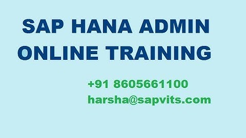 SAP HANA Administration Demo Video | SAP HANA Admin Training Courses