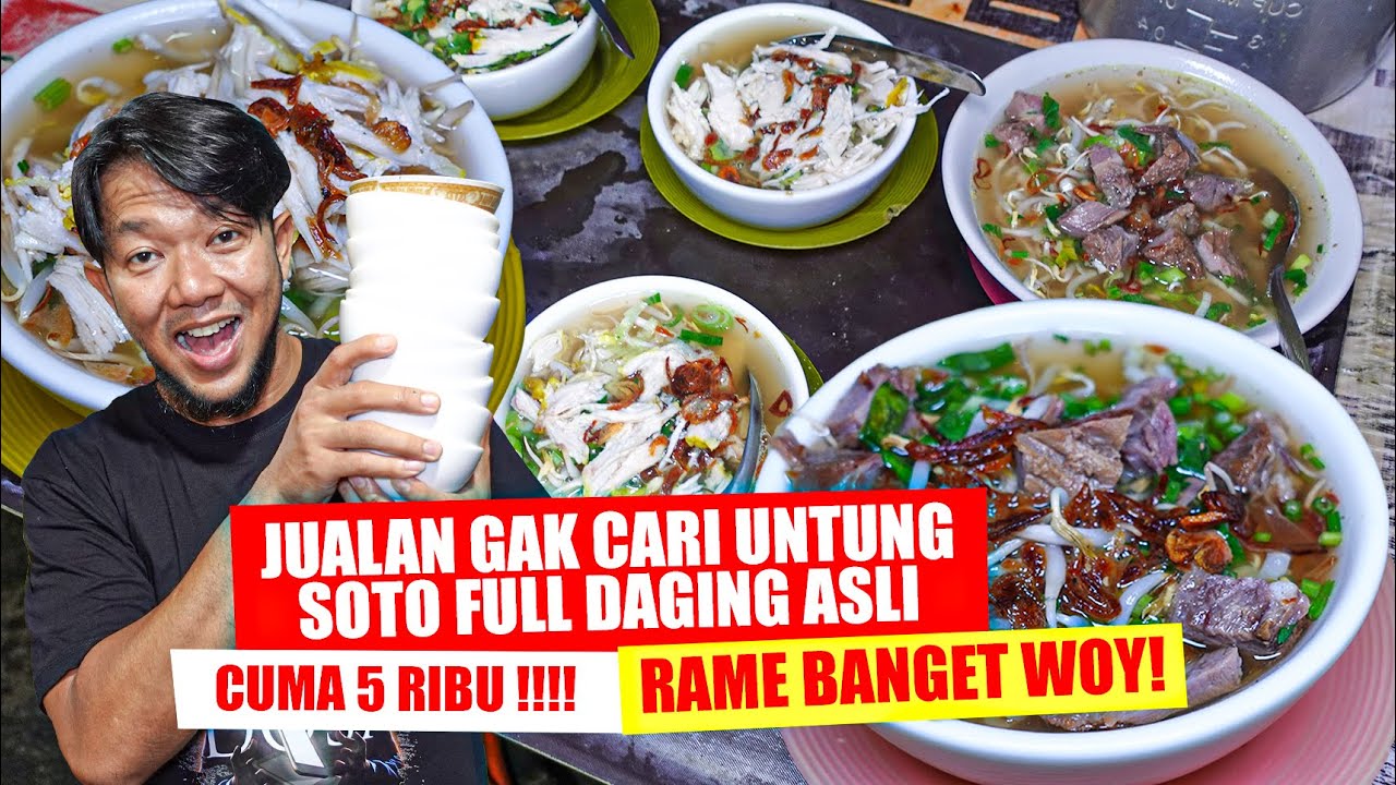 ORANG DEPOK BELOM BANYAK TAU, ADA SOTO DAGING HARGA CUMA 5 RIBUAN DI JAMIN KENYANG !!!