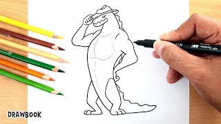 How to draw GUMMIGOO, the crocodile from The Amazing Digital Circus 2 (anthropomorphic version)
