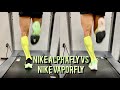 NIKE ALPHAFLY NEXT% VS NIKE VAPORFLY NEXT% SIDE BY SIDE RUNNING GAIT COMPARISON ON TREADMILL