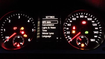 2009 Volkswagen Passat CC Instrument cluster startup sequen