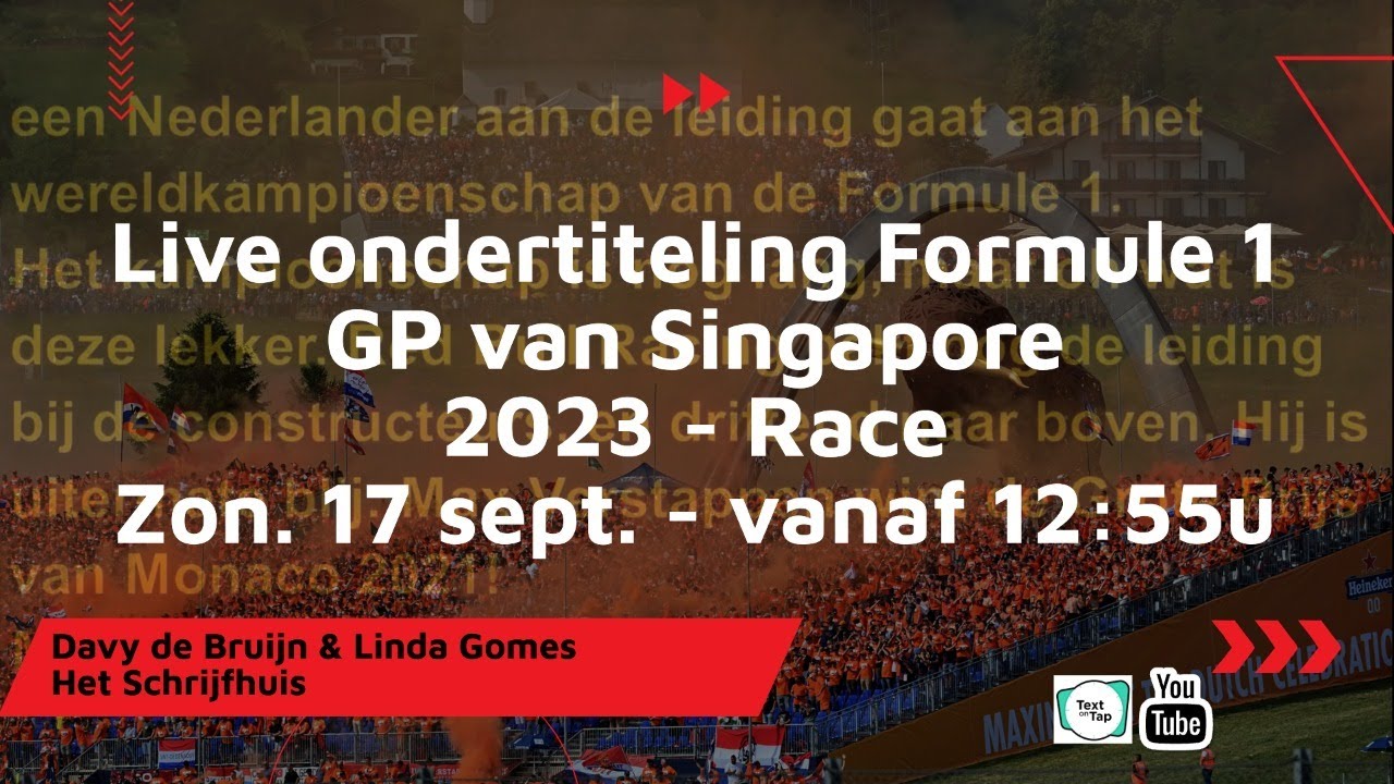 Live ondertiteling | Formule 1 GP van Singapore 2023 - Race (17-9 ...
