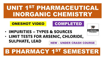 Unit 1 Pharmaceutical Inorganic Chemistry || Complete || B Pharmacy 1st Semester | Carewell pharma