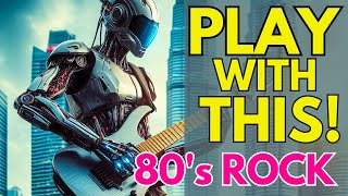 Video thumbnail of "80's ROCK SYNTHWAVE Guitar Backing Track Instrumental B minor"