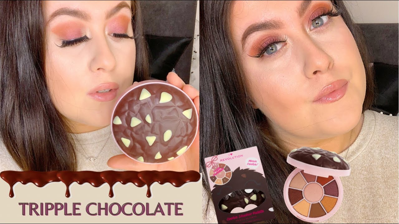 I HEART REVOLUTION TRIPLE CHOCOLATE COOKIE PALETTE REVIEW - YouTube