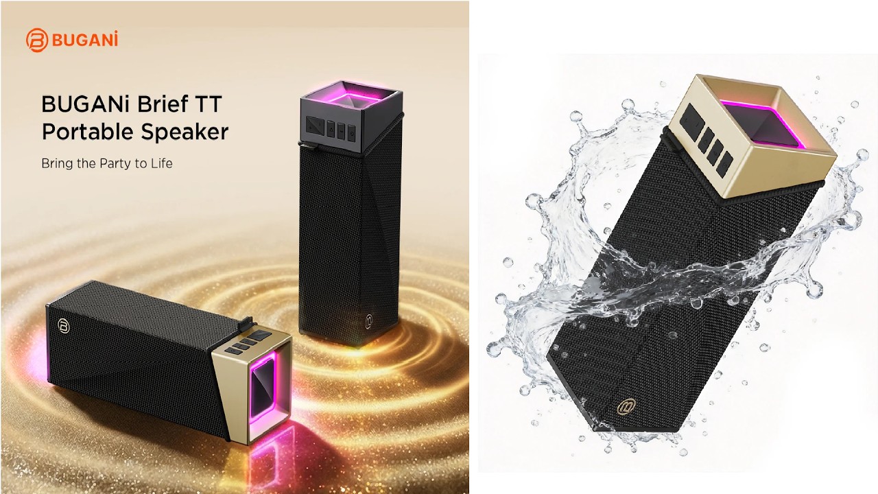 BUGANi Brief TT Portable Bluetooth Speaker with RGB Lighting Effect ...