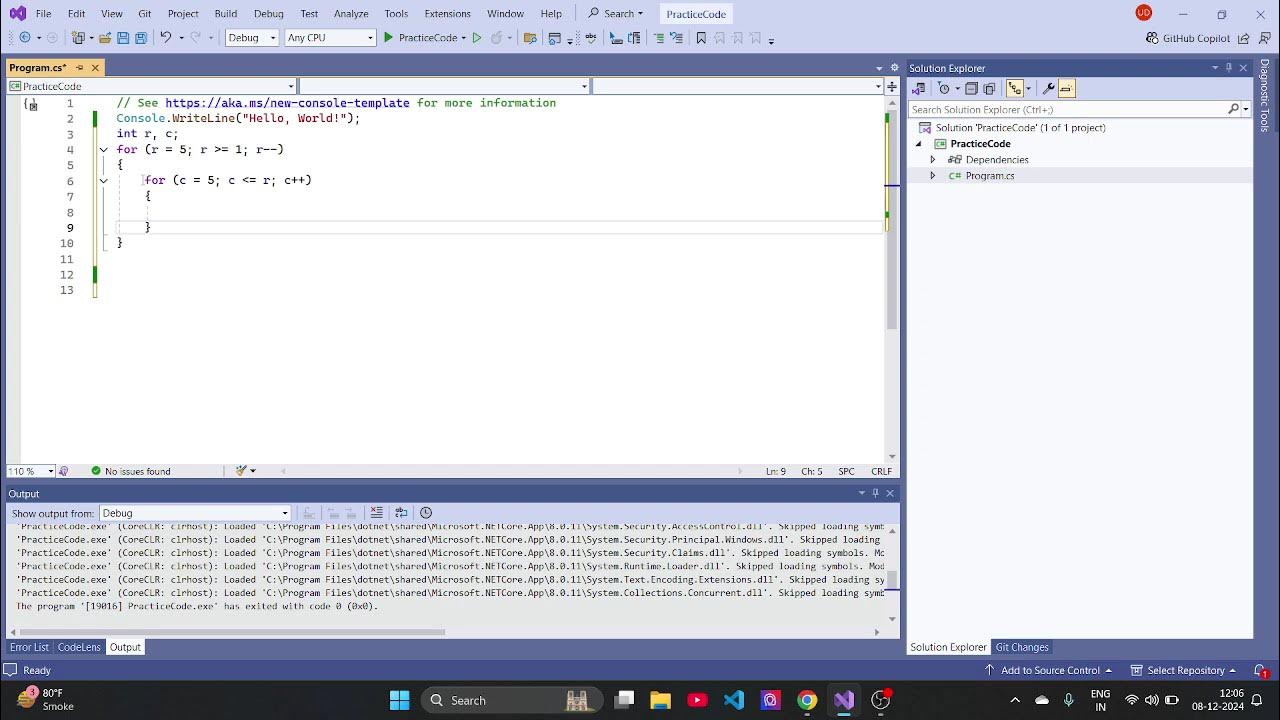 Print Star Pattern using C# #codewithnd #viralvideo #viralytshorts # ...