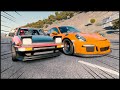 Battle !  Toyota AE86 Vs Porsche 911 GT3