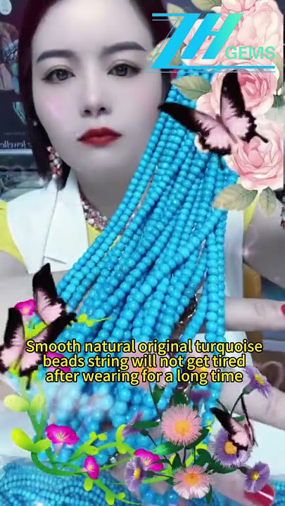 250114-1 Smooth natural original turquoise beads string will not get tired after wearing for a long