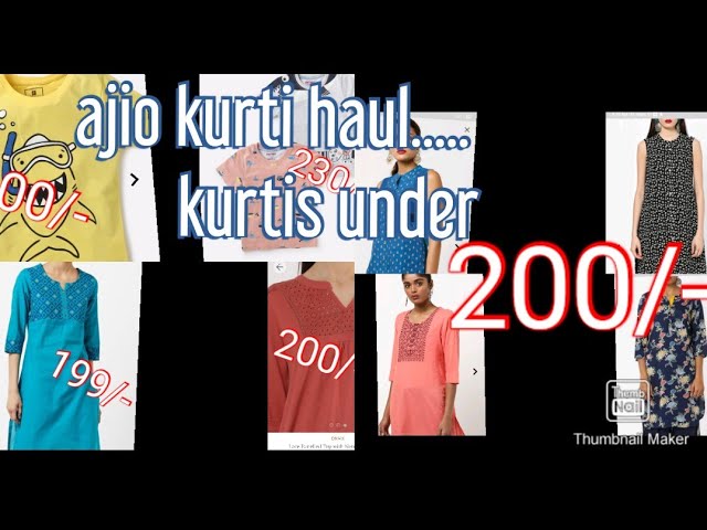 Ajio Kurti Haul All Under Rs.200😱 || College / Office Wear Kurti's Under  Rs.200/- In Tamil - YouTube