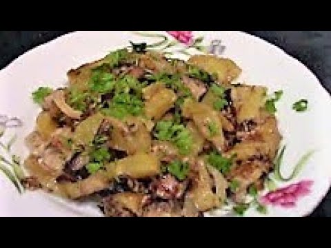 Как пожарить вкусную картошку с грибами. Подберезовики рецепт.