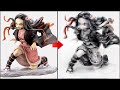 【鬼滅の刃】ねずこのフィギュアを筆で漫画風に塗って覚醒させてみた【竈門禰豆子　遊郭編　無限列車編】#Shorts