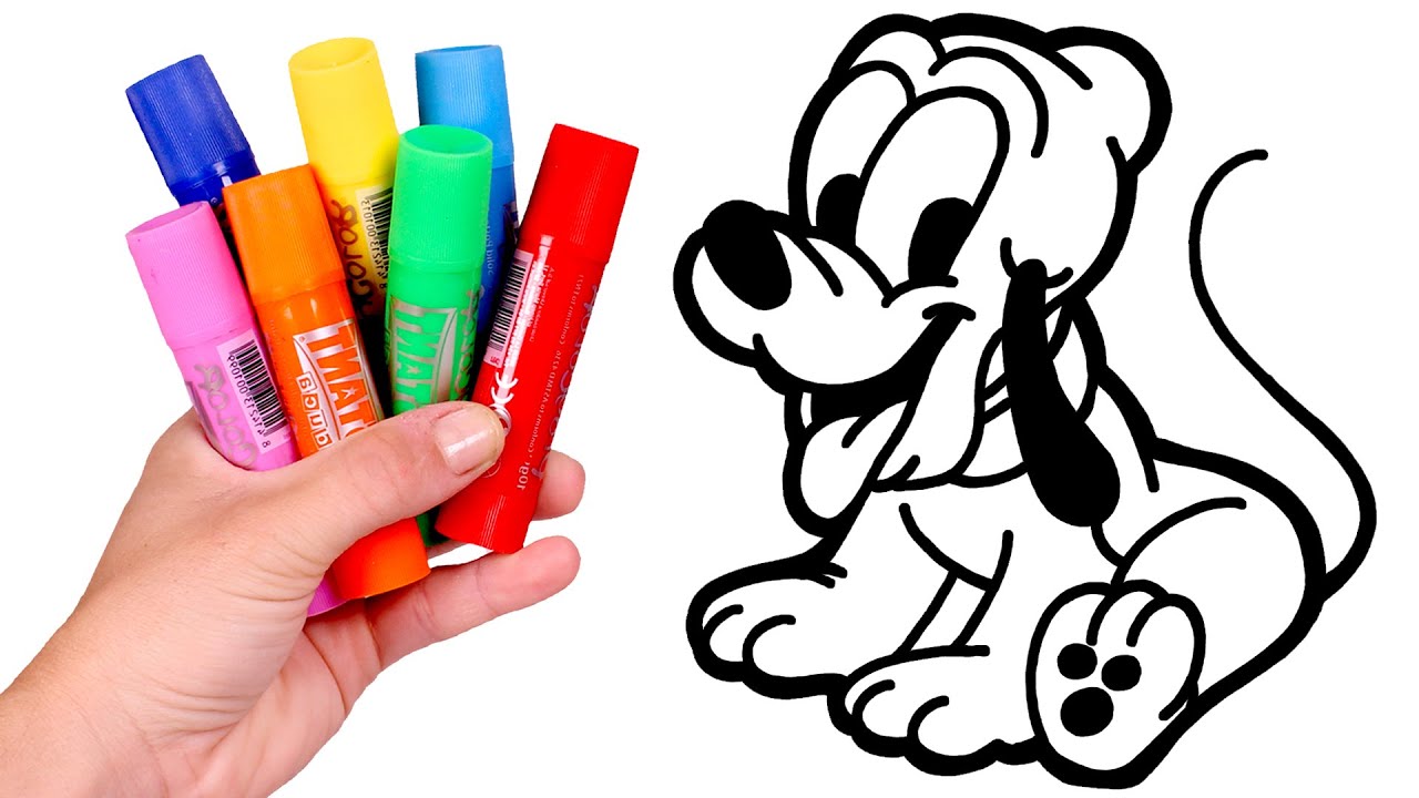 Dibuja y Colorea al Perro Pluto 🎨🐶 Dibujos para niños
