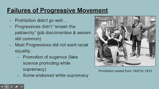HW Video Notes - Successes and Failures of the Progressive Movement