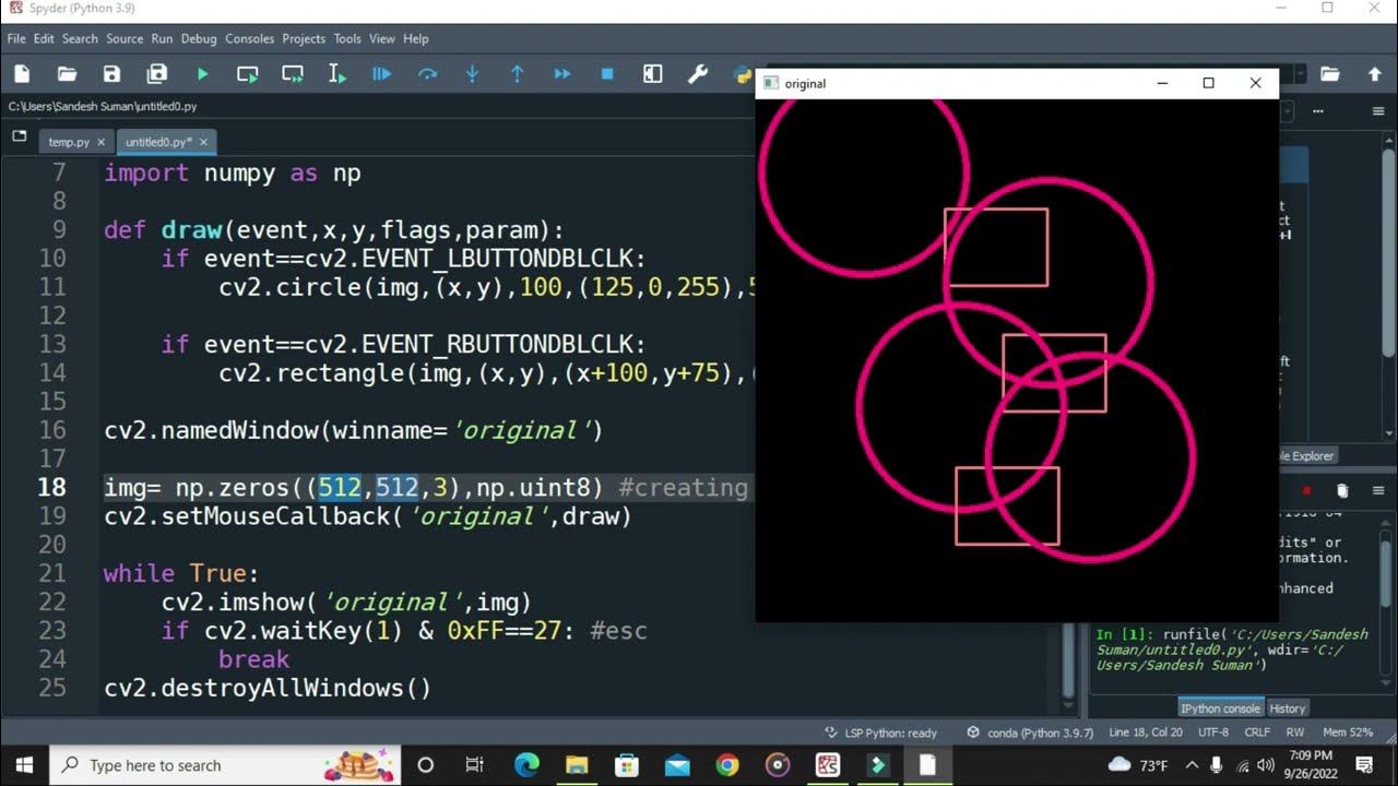 Tutorial 4- Mouse event bindings in Python | Image Processing Course ...