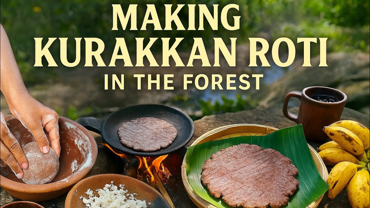 Making Kurakkan Roti in the Forest 🌿 | Traditional Sri Lankan Cooking