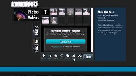 Creating Video In Animoto to upload to Youtube for backlink to your website...