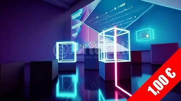 Neon Hologram Interface Room — Futuristic Tech Stock Footage (HD)